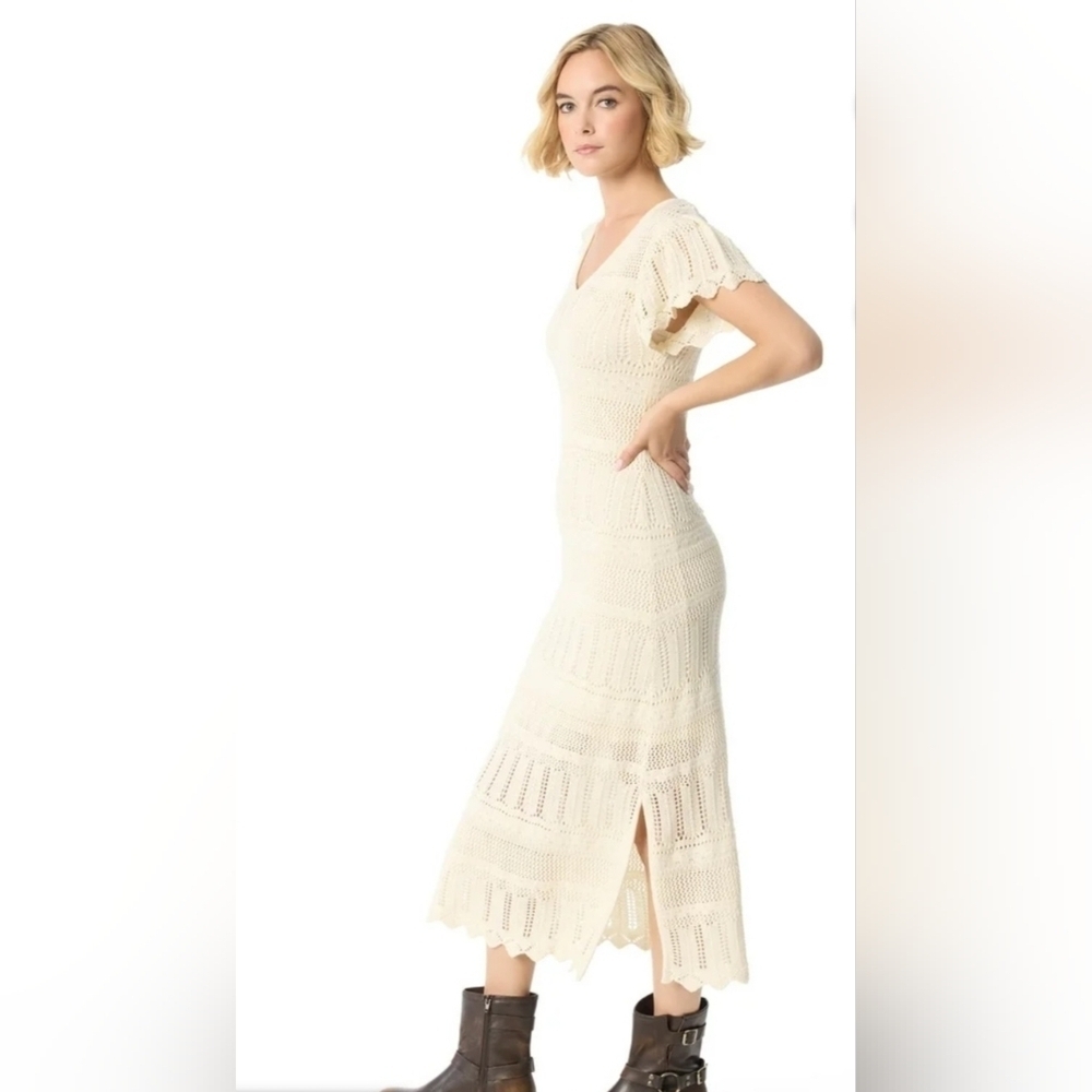 Jessica Simmpson Elegant Cream Knit Maxi Dress - Picture 2 of 13